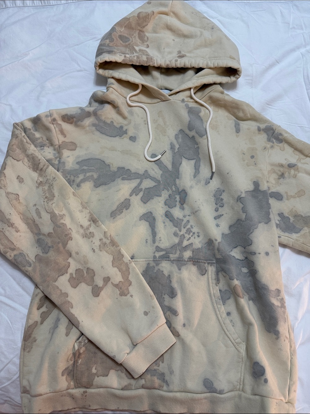 John Elliott - Neutral Tie-Dye Pullover Hoodie